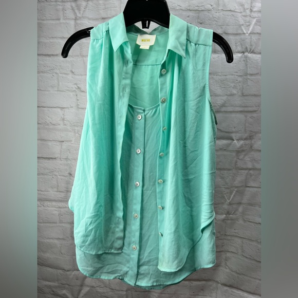 Maeve Anthropologie 2 button down sleeveless blouse - Picture 5 of 5